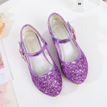 Zapatos Para Nina High Heels For Kids Princess Leather Shoe Footwear Children's Party Morados