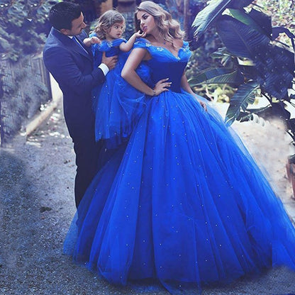 Vestido de Fiesta Royal Blue Flower Girl Dresses Cinderella Girls Dress Princess Children Party Ball Gown Dress