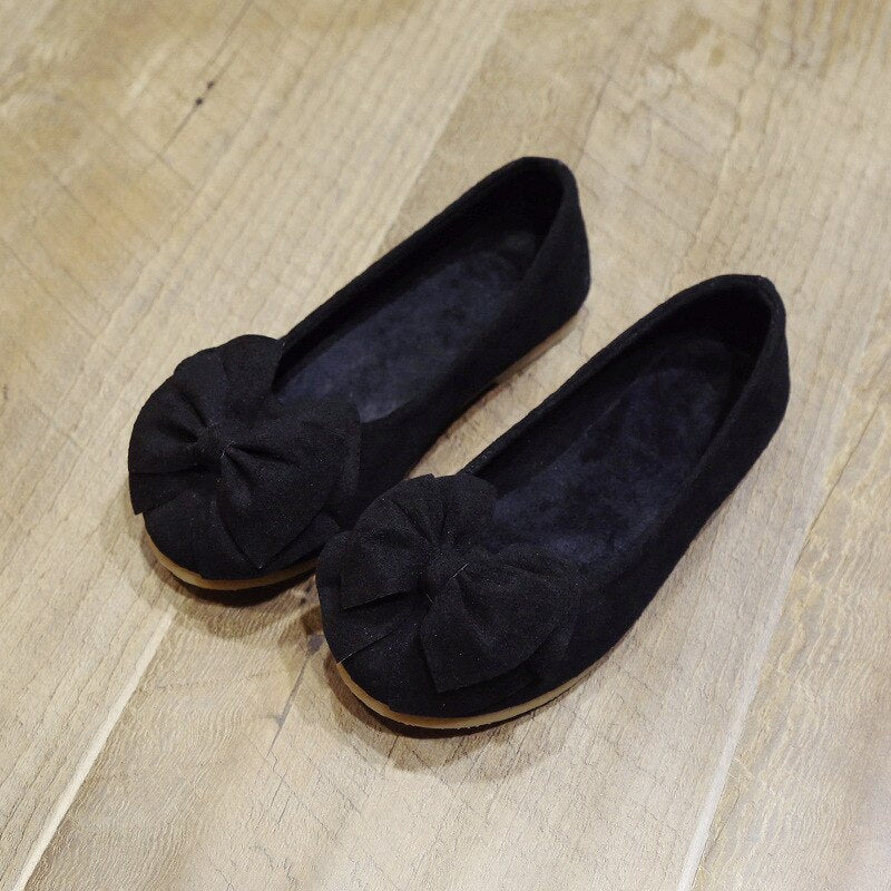 Shoes for Kids Bow tie Moccasin Loafers Girls Shoes Casual Bow-knot Soft Suede Shoes