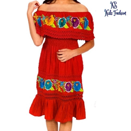 Vestido Bordado de Niña KS-77455 - Embroidered Dress for kids