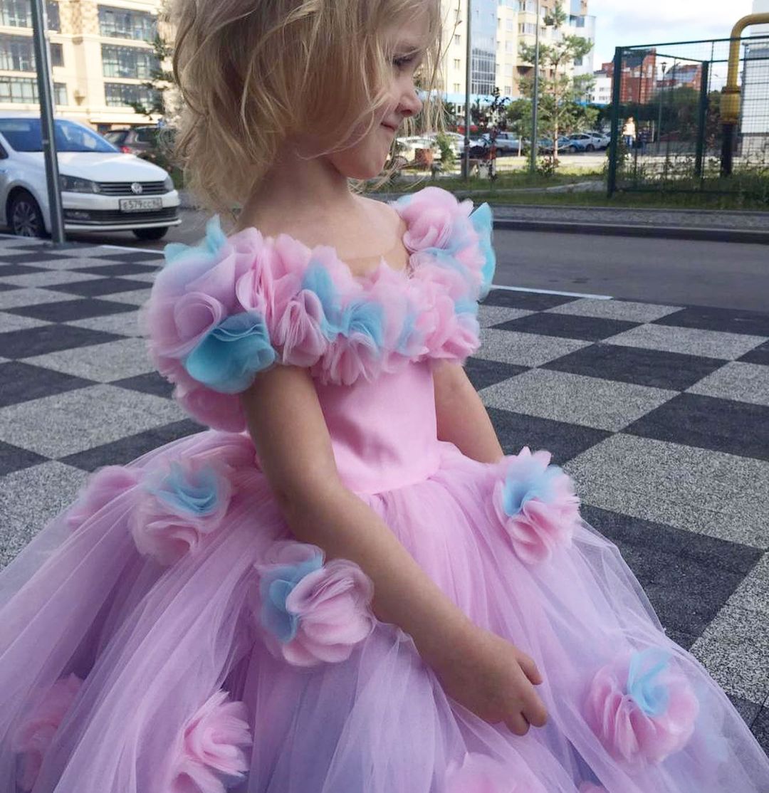 Dress for Girls - Vestido para Ninas - Flower Girl Dress for Wedding Party Princess Brithday Outfit  Rainbow Toddler Child Clothing