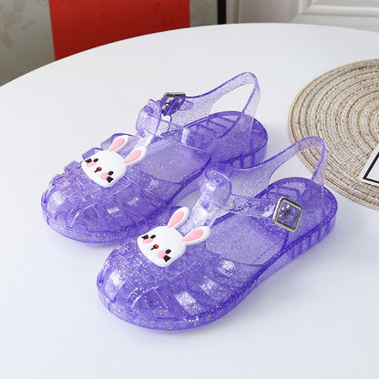 Sandals for Toddler Girl Transparent Jelly Sandals For Kids Girls Princess Dress Shoe Flat Beach Shoes Children