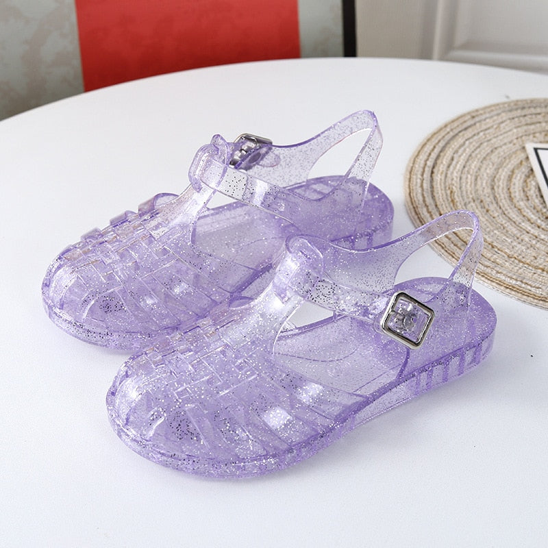 Sandals for Toddler Girl Transparent Jelly Sandals For Kids Girls Princess Dress Shoe Flat Beach Shoes Children