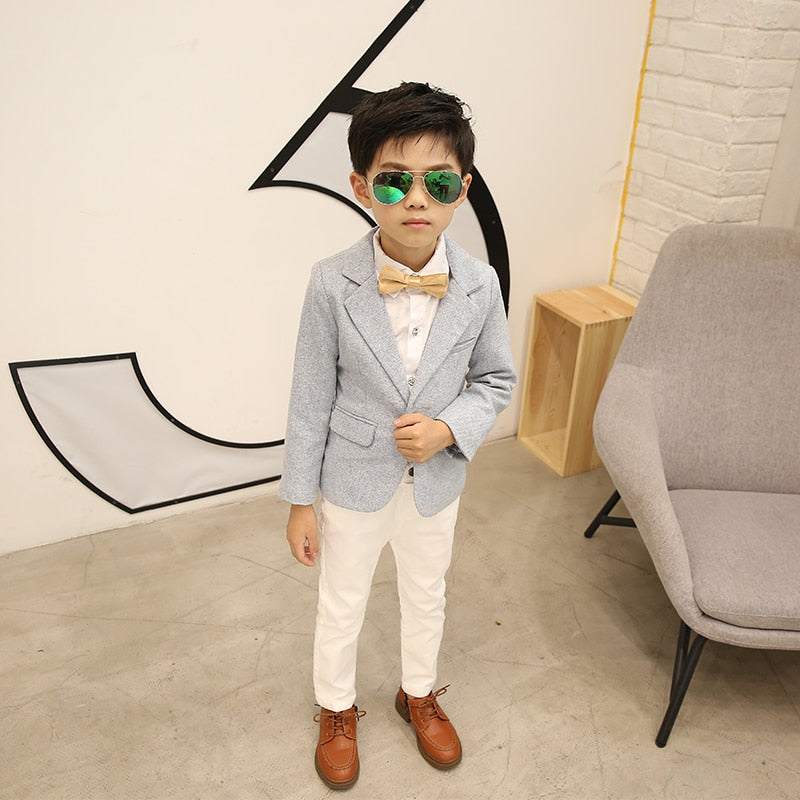 Traje de Niño Formal Suit for Kids Coat Pants Tie Wedding Formal Set for Children