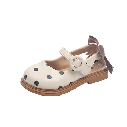 Shoes for Girls Half Sandals Shoes Toddlers Little Children Shoes Cut-outs Dots with Bowtie Bow-knot on The Back Sweet