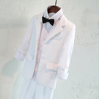 Trajes de Ninos White Baptism Blazer Clothing Set Boys Suit Teens Children Vest Costume