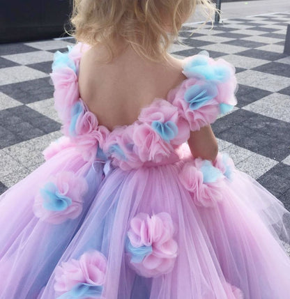 Dress for Girls - Vestido para Ninas - Flower Girl Dress for Wedding Party Princess Brithday Outfit  Rainbow Toddler Child Clothing