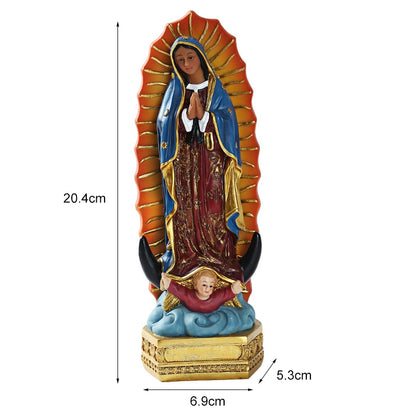 Escultura Virgen de Guadalupe Resin Virgin Icon Christian Statues Sculptures Home Ornament Size