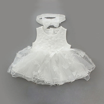 Vestido para Bebe 4Pcs/Set Baby Summer Dress Infant Girls Princess Christening Baptism Dress Gown Party Wedding 0 3 6 9 Months Baby Dress Outfits Paea Bautizo