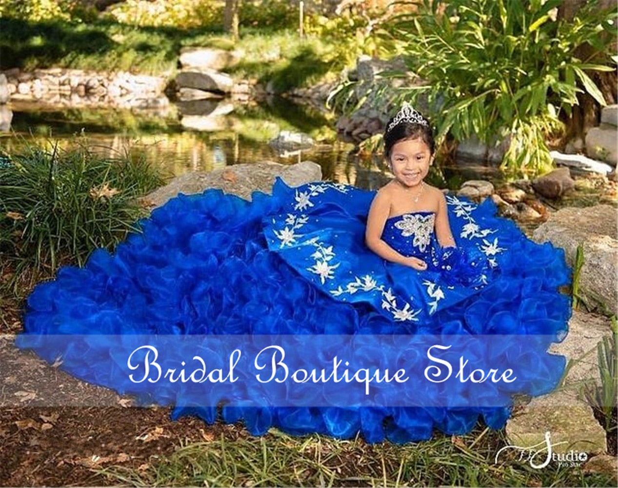 Vestido Charro Para Niña Two Pieces Children Princess Dress Beauty Pageant Gowns Puffy Flowers Girl Birthday