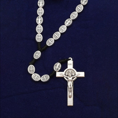 Rosario de San Benito Saint Benedict Rosary Bracelet Catholic Handmade Rope Jesus Christ Cross Necklace Religious Jewelry Crucifijo