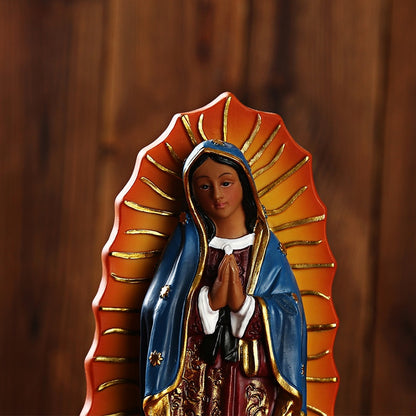 Escultura Virgen de Guadalupe Resin Virgin Icon Christian Statues Sculptures Home Ornament Detalles