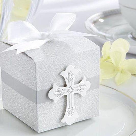 Caja para recuerdos o para dulces first Communion cross candy box Christening baby shower wedding party Caja