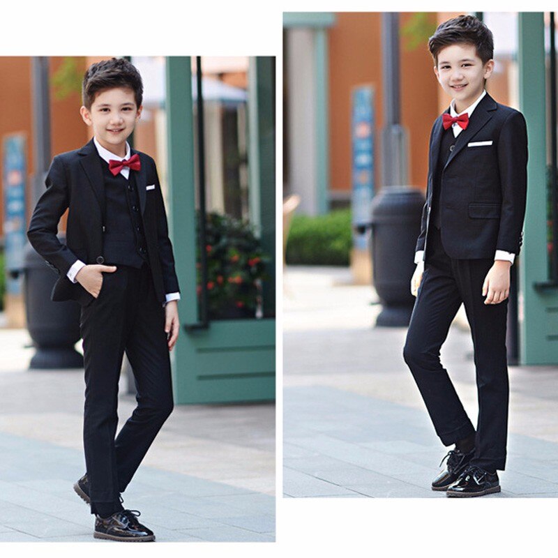 Formal suits for boys Blazer Suits set (suit+pant+vest+shirt+tie) Kids Boys Wedding Party Suits