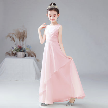 Vestido para Niña Real Pictures Chiffon Flower Girl Dress For Wedding Party First Communion Little Bride Gowns Junior Bridesmaid Rosa Pastel