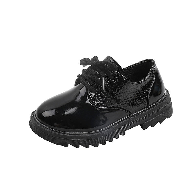 Zapatos para Niños Boys Performance Leather Shoes Fashion Lace up Simple Black