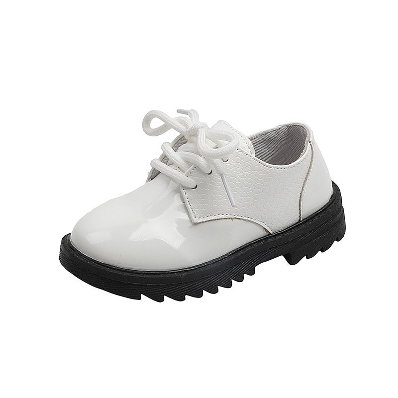 Zapatos para Niños Boys Performance Leather Shoes Fashion Lace up Simple White