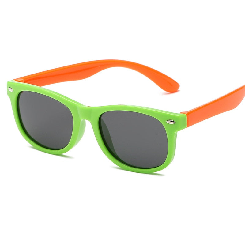 Lentes Para Ninos, Sunglasses Children Polarized Sunglasses For Boy And Girl Sun Glasses Frame Light Weight verde con naranja