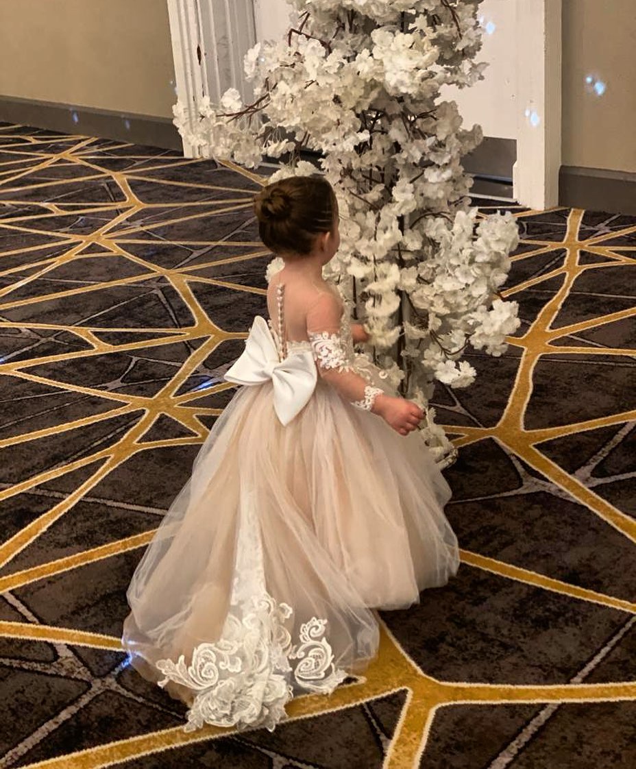 Vestido para Niña Girl Dresses Childrens First Communion Princess Dress for Kids Ball Gown